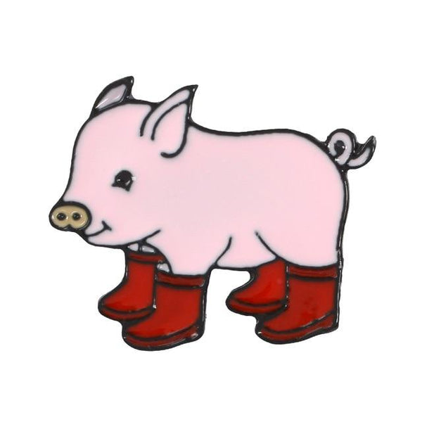 Cute Pig -Red Boots