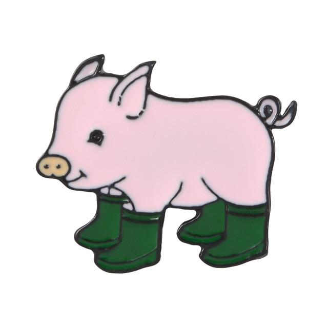 Cute Pig - Green Boots