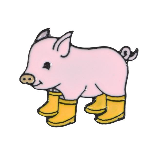 Cute Pig - Yellow Boots